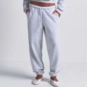 SKIMS Cotton Fleece Jogger Light Heather Gray Large NWT